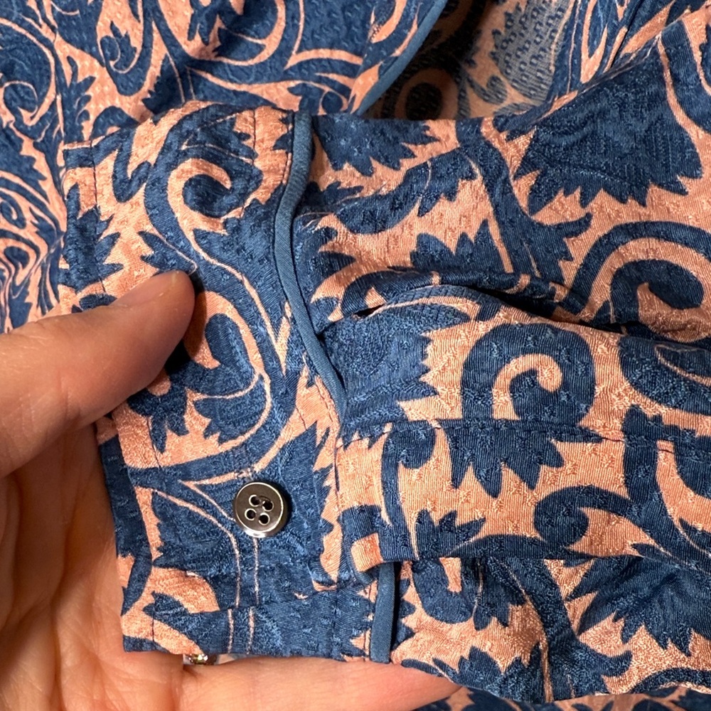 Marc by Marc Jacobs Blue and pink Baroque Patterned silk Blouse‎ - Size 4 - Picture 5 of 5